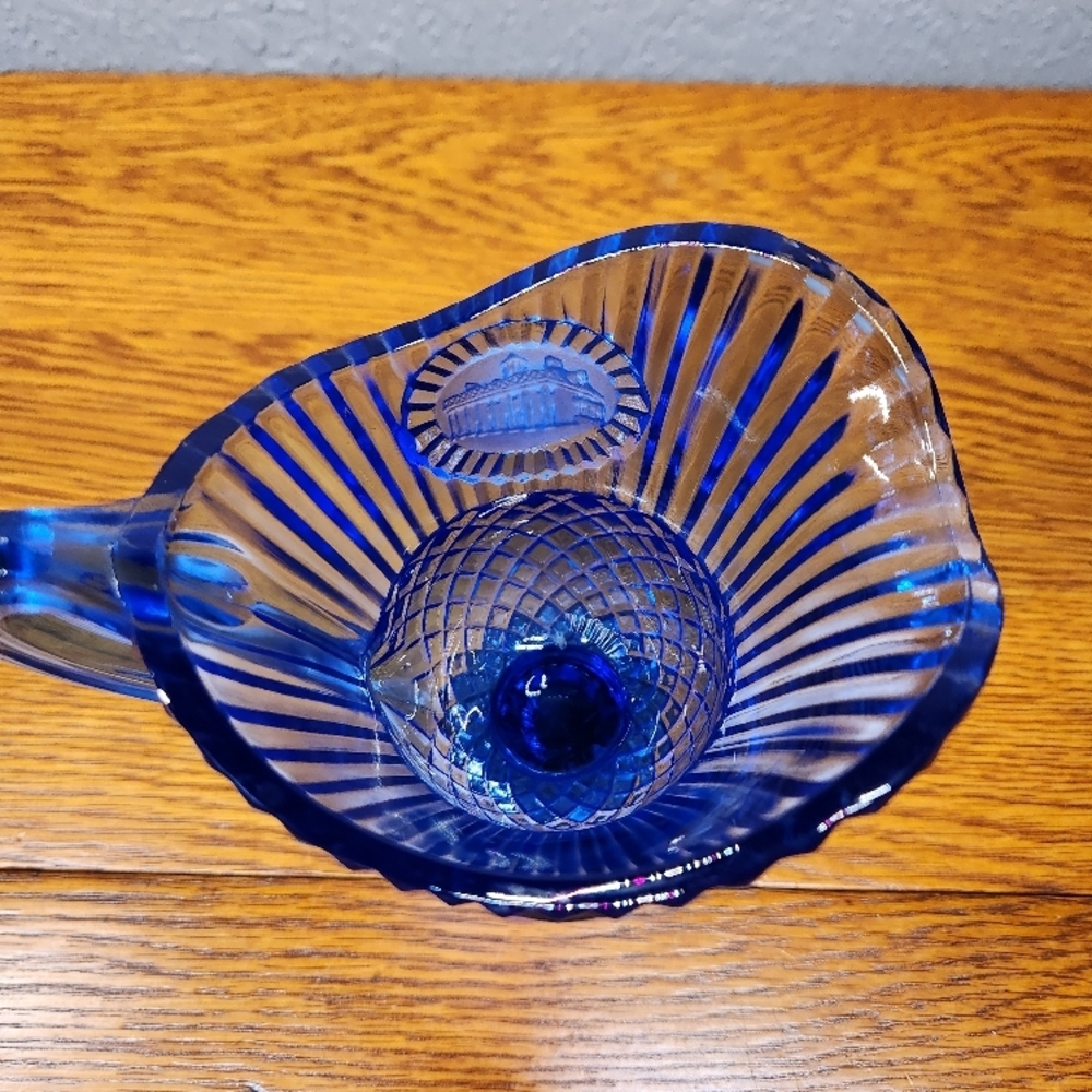 Fostoria for Avon Cobalt Blue Glass Creamer Pitcher 1976 - Picture 5 of 8